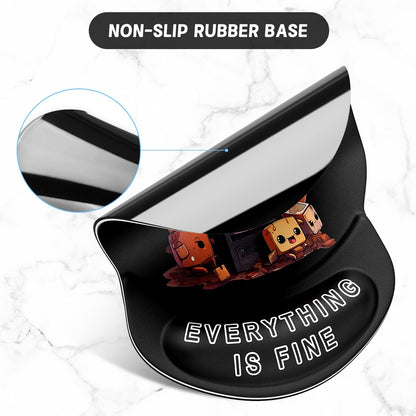 ITNRSIIET Ergonomic Mouse Pad with Gel Wrist Support Small Wrist Rest Smooth Surface Non-Slip PU Base Comfortable Office Supplies Pain Relief, 8.7 x 7.2 inches, Funny Burning Box