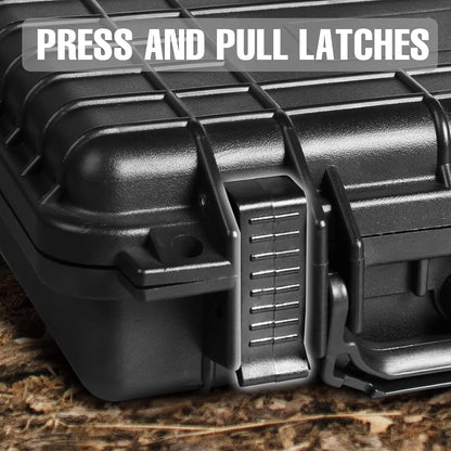 11.3x 7x 2.3 Inch Hard Case, Portable Weather Waterproof Protective Camera Case with Customizable Foam, Fit Use of Drones, Camera, Equipments, Black