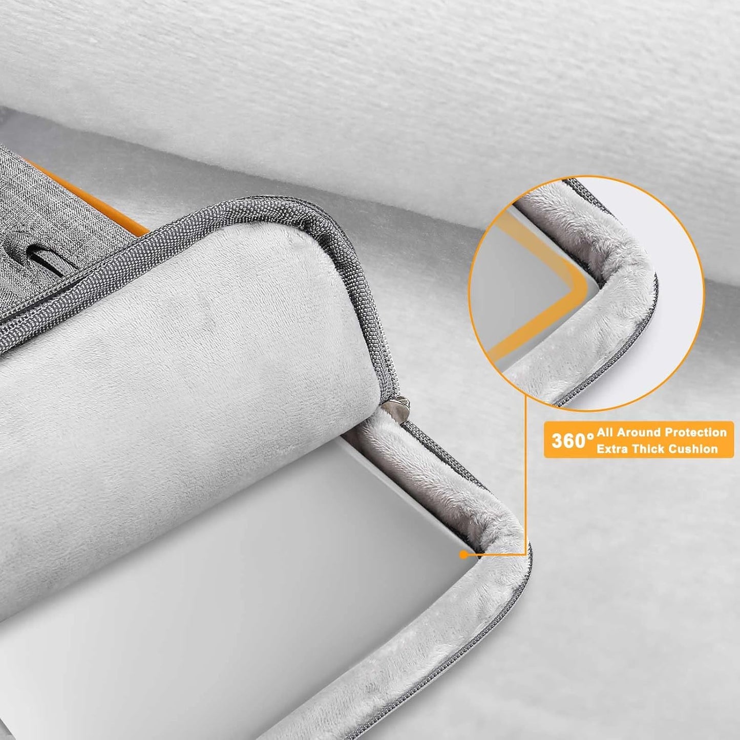 MOSISO 360 Protective Laptop Shoulder Bag,15 inch Computer Bag Compatible with MacBook Air M4 M3 M2/Pro A1990 A1707, Dell XPS Plus,Side Open Messenger Bag with 4 Zipper Pockets&Handle, Gray