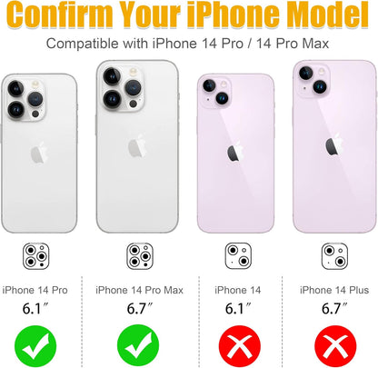 AGVEE 3+3 6 Pack for iPhone 14 Pro/Pro Max, Bling Diamond & Glitter Metal Ring 9H Tempered HD Glass Camera Protector, Bling-Gold