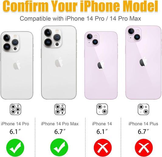 AGVEE 3+3 6 Pack for iPhone 14 Pro/Pro Max, Bling Diamond & Glitter Metal Ring 9H Tempered HD Glass Camera Protector, Bling-Gold