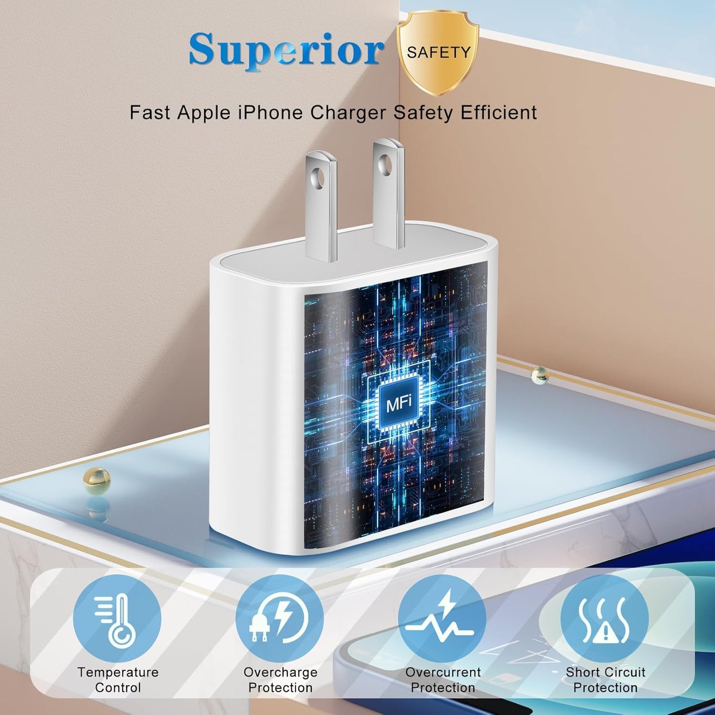 iPhone Charger,Dual Port USB C iPhone Charger Fast Charging Block,Super Fast Apple Double Type C Wall Chargers,2Pack 10FT Quick USB C Lightning Cable for iPhone 14 Pro Max/13 Pro/12/11/MiNi/XS/XR/8/SE