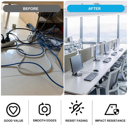 2" Black Desk Grommet, JTemgle Plastic Cable Hole Cover Computer Table Cord Wire Organizer Caps Desktop Cord Management for Home Office TV Stands Tabletops, 2 Pieces