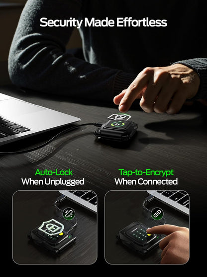 MOVE SPEED External Hard Drive with Touchscreen, Up to 10Gbps Portable SSD, USB-C 3.2 Gen2, Compatible with iPhone, Windows, Mac & More (ST10,1TB)