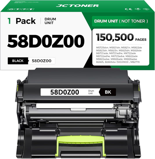 58D0Z00 Imaging Unit Not Toner Black 1-Pack Replacement for 58D0Z00 Drum Unit Compatible for Lexmark MS725 MS821 MS822 MS823 MS824 MS825 MS826 MX721 MX722 MX725 MX822 MX824 MX826 B2865dw Laser Printer