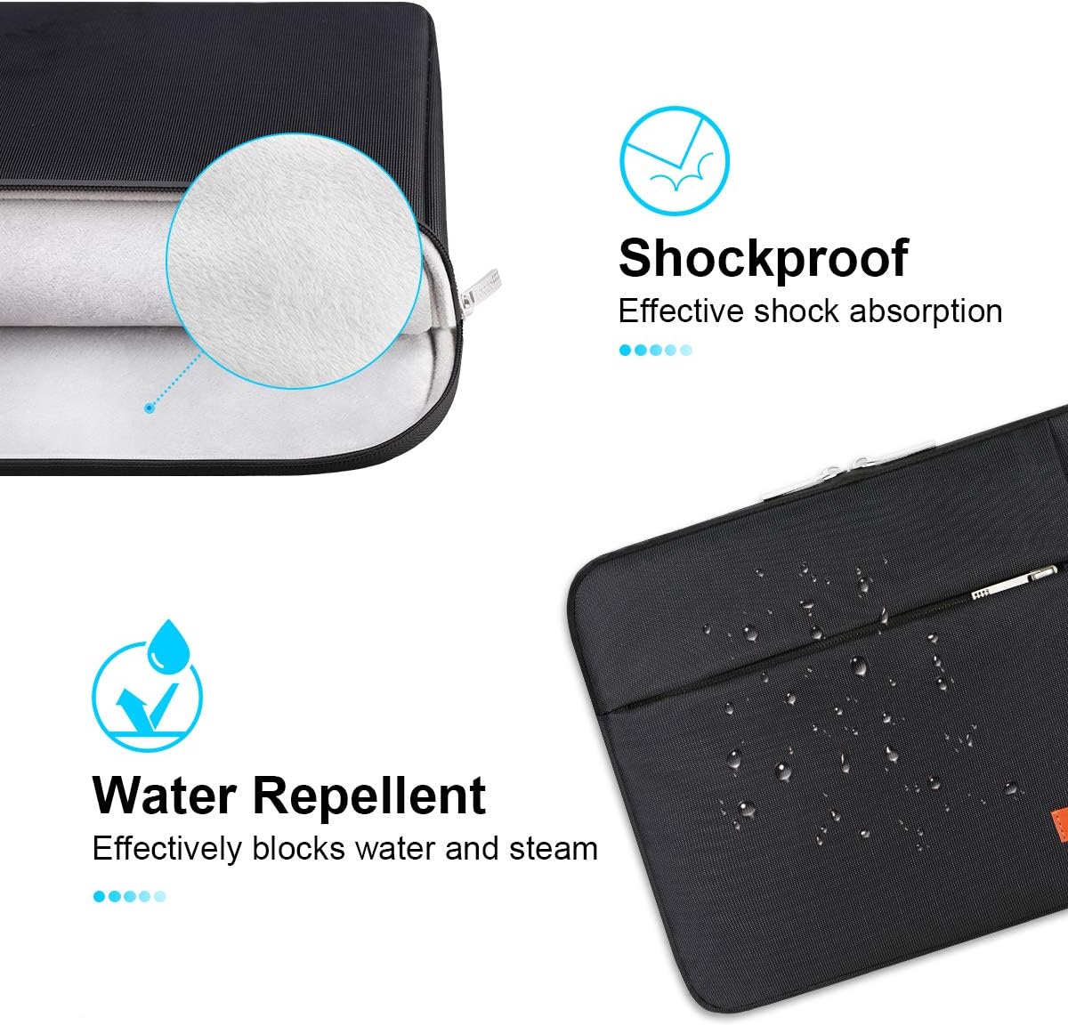 Lacdo 13 inch Laptop Sleeve Case for 13 inch New MacBook Air M4 A3240 2025, M3 A3113, M2 A2681, M1 A2337 | 13" MacBook Pro M2/M1 A2338 A2251 A2289 | 13" iPad Air M3/iPad Pro M4 Computer Bag, Black