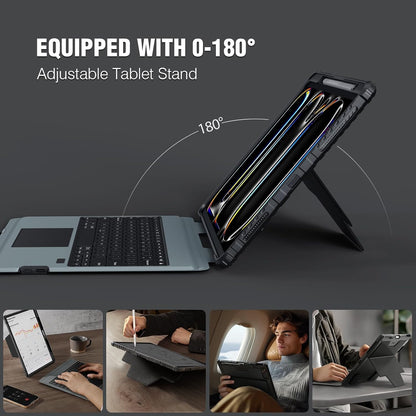 Nillkin iPad Pro 13 inch Case with Keyboard M4 2024, Slide Camera Cover, iPad Pro 13 Case with Pencil Holder and 7 Colors Backlit Wireless Detachable Keyboard, Multi-Touch Trackpad