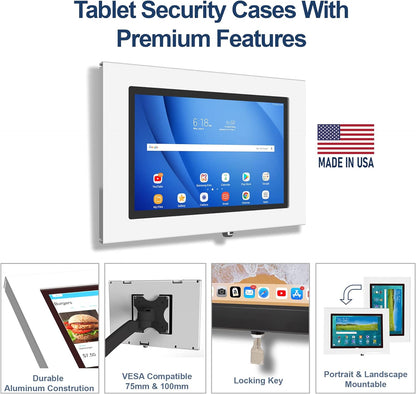 TABcare Locking Anti-Theft Metal Case for Samsung Galaxy TAB A 10.1 2019 Tablet for Kiosk, POS, Store, Show Display, Time Clock (TAB A 10.1 2019 SM-T510, White)