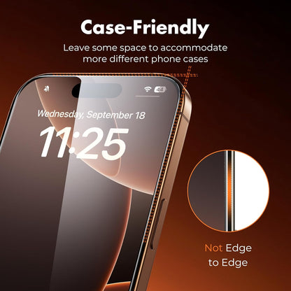 UNBREAKcable 3-Pack Screen Protector for iPhone 16 Pro, Double Shatterproof Tempered Glass [Easy Installation Frame] [9H Hardness] [99.99% HD Clear] [Case Friendly] for iPhone 6.3 inch