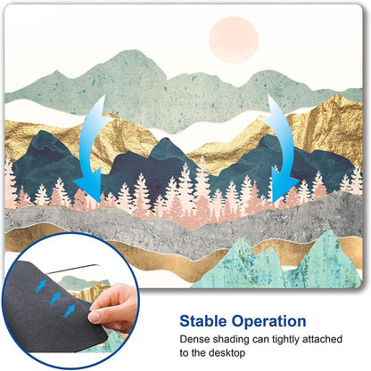 Hokafenle Mountain Abstract Art Mouse Pad - Non-Slip Rubber Base Square Wireless Mousepad for Laptop and Desk