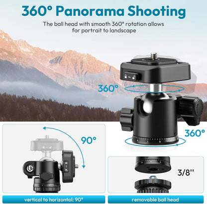 ULANZI TT53 Camera Tripod, 70.8” Travel Tripod for DSLR/Phone, Heavy Duty Fold Portable Stand with 360° Ball Head UKA Quick Release Plate, Lightweight Compact for Photography Vlogging Video Shooting