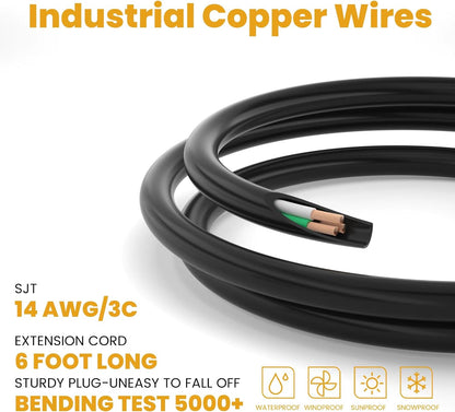 12 Outlet Long Power Strip Surge Protector with 2100 Joules, 6FT Power Cord, Wide Spaced Outlet Power Bar, Overload Protection Switch, Industrial Heavy Duty for Work Bench, Shop, Garage (Black)…