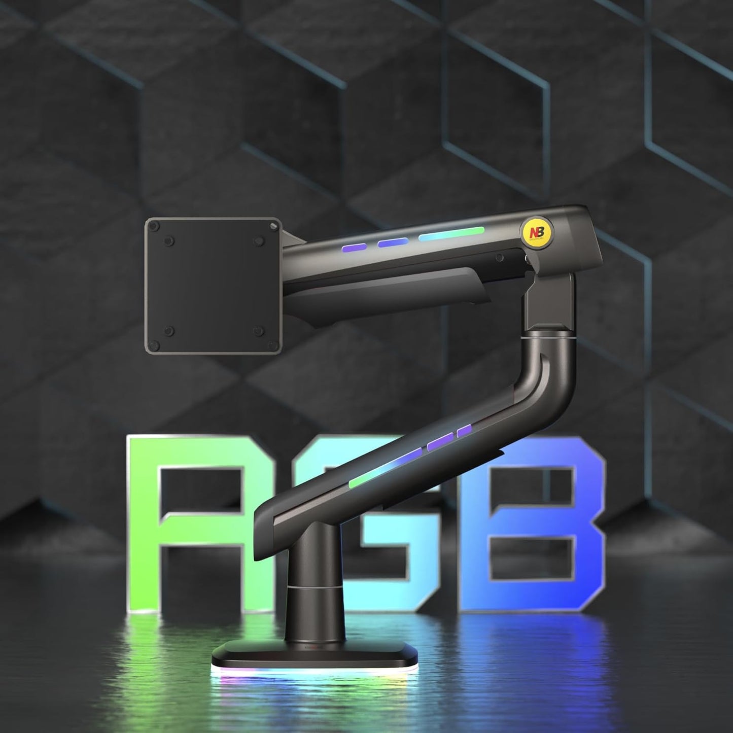 Gaming Monitor Arm for Flat/Ultrawide/Curved Monitors 32 to 60 inch, Heavy Duty Monitor Stand Load up to 20 kg, VESA 75/100 mm Mount (Grey Black)