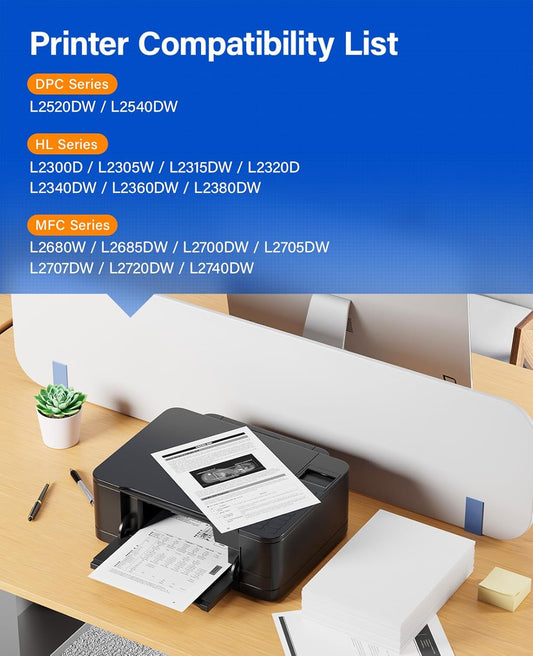 TN630 Black Toner Cartridge 2-Pack Replacement Compatible for Brother TN-630 630 Toner HL-L2380DW HL-L2320D HL-L2340DW DCP-L2540DW MFC-L2700DW MFC-L2720DW HL-L2300D HL-L2360DW MFC-L2740DW Printer Ink