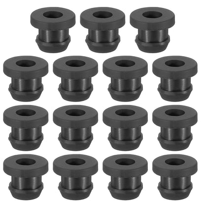 PATIKIL 8mm / 5/16 Inch Drill Hole,1/4 Inch ID Rubber Grommets, 15Pcs Top Hat Grommet for Wiring Eyelet Ring Gasket Automotive Firewall Cable Hole Plugs Wires Protection, Black