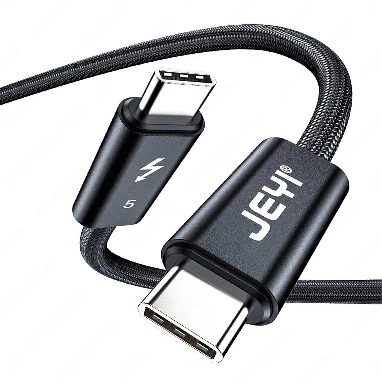 JEYI Thunderbolt 5 Cable 1m/3.3ft 80Gbps,120Gbps Bandwidth 16K/Dual8K,Multi-Screen Display,240W Fast Charging TB5,USB4/3/2,for iPhone 15/16,MacBook Pro/MacBook Air M3/iMac,Dell XPS 13/15(5-Certified)