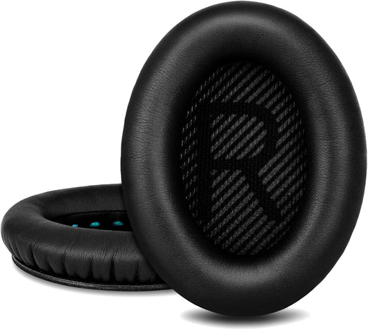 Professional Replacement Ear Pads for Bose QuietComfort 35 QC15 QC25 QC2 QC35/ Ae2 Ae2i Ae2w SoundTrue & SoundLink Over-Ear/Around-Ear Headphones/Soft Protein Leather (Black)