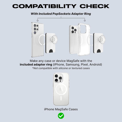 PopSockets Phone Wallet with Expanding Grip and Adapter Ring for MagSafe, Phone Card Holder, Wireless Charging Compatible, Wallet Compatible with MagSafe - Persimmon