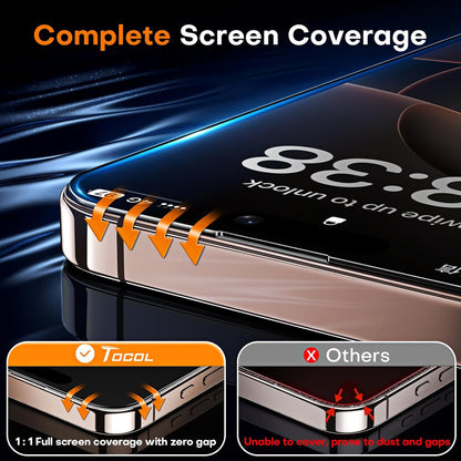 TOCOL for iPhone 16 Pro Max Privacy Screen Protector True 25°Anti Spy 9H+ Hardness Tempered Glass for Full Coverage Easy Installation, 2 Pack