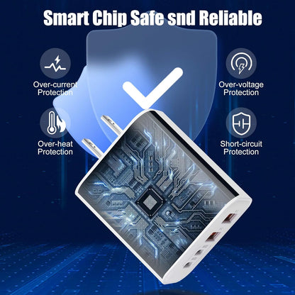 USB Type C Charger for iPhone 16 Pro,40W Multiport Type C Charger Fast Charging,2Pack 4 Port USB C Wall Charger 10FT USBC Chargers Cord for iPhone 16/16 Pro/16 ProMax/16e/15/15 ProMax/15 Plus,iPad Pro