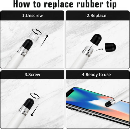 50Pcs Replacement Nibs for Touch Screen Pen, Rubber Tips for Stylus Pens, Soft, No Scratches, Sensitivity and Precision, Universal Stylus Ends (0.24inch/6mm)