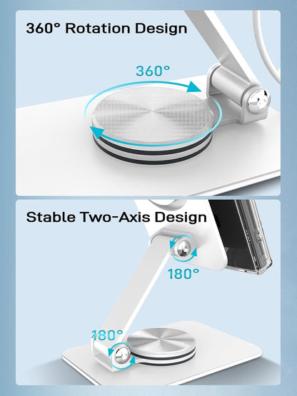Compatible with MagSafe Charger, 15W MagSafe Charger Stand, 360°Rotation Base Adjustable Foldable Wireless Charger for Samsung Galaxy S25 Ultra/Z Fold7/Flip7/iPhone 16/Pixel 10 Pro/Pixel 10 Pro Fold