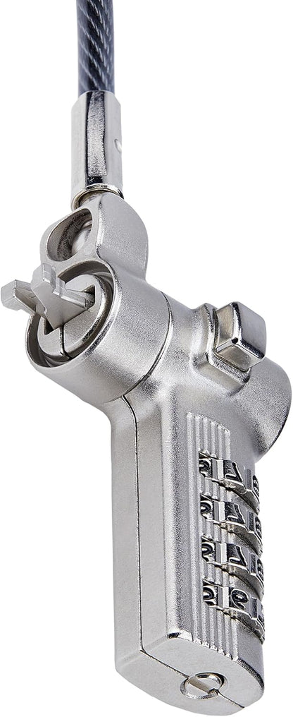 StarTech.com Universal Laptop Cable Lock 6.6ft (2m), Serialized Security Cable, Compatible with Noble Wedge/Nano/K-Slot; TAA