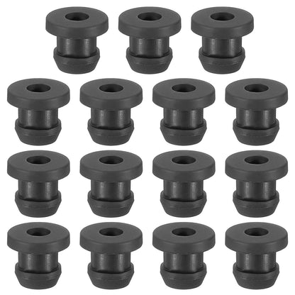 PATIKIL 7mm / 1/4 Inch Drill Hole,3/16 Inch ID Rubber Grommets, 15Pcs Top Hat Grommet for Wiring Eyelet Ring Gasket Automotive Firewall Cable Hole Plugs Wires Protection, Black