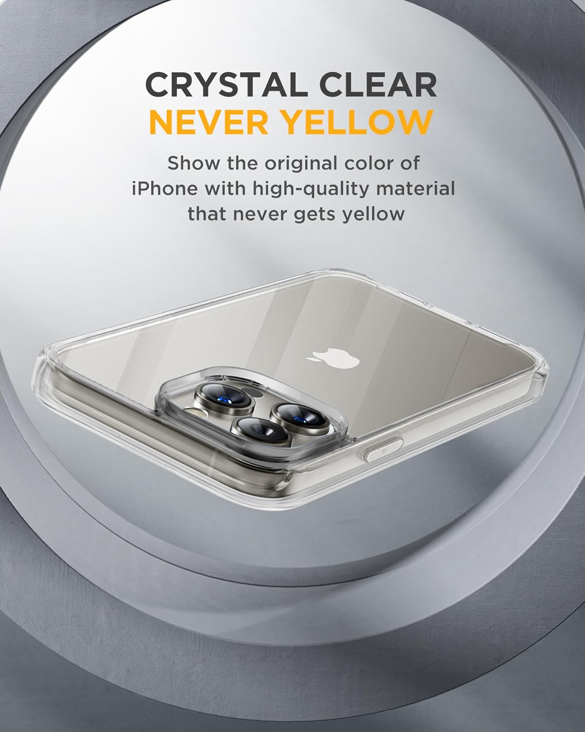 Miracase for iPhone 15 Pro Case, Full-Body Clear Bumper Phone case with Built-in Glass Screen Protector& Camera Protector, Military Drop Proof 15 Pro Case Cover 6.1 inch,Clear