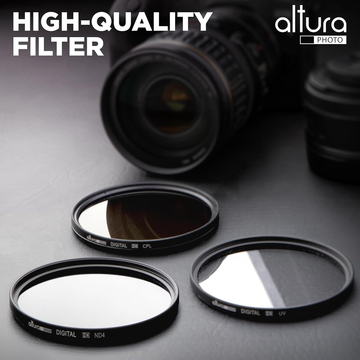 Altura Photo 49mm Lens Filter Kit - Multi-Coated UV Protector, CPL Polarizing and ND Neutral Density Filters + Case for Camera Accessories & Lenses