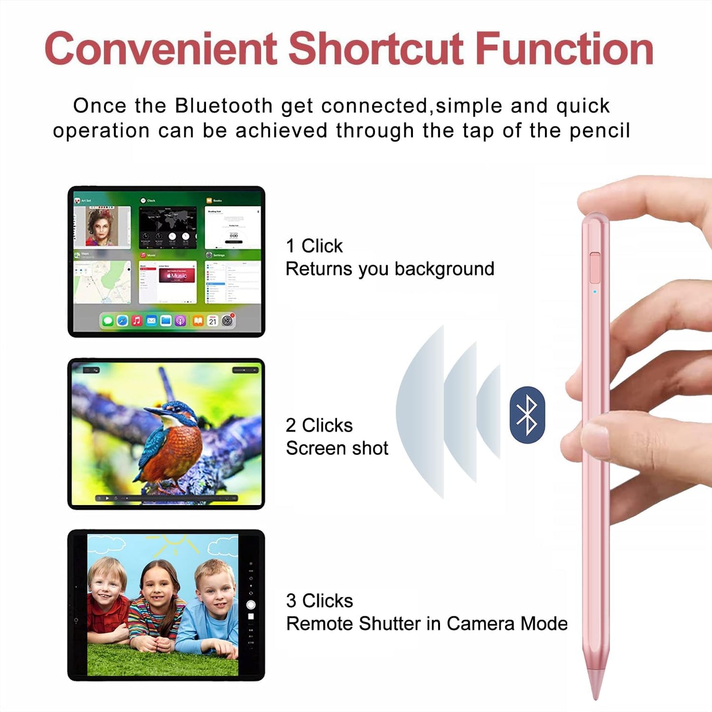 Stylus Pen for iPad 2018-2025 with Palm Rejection, Apple Pencil for Pad11th/10th/9th/8th/7th/6th Gen, iPad Pro 11/12.9 inch, New iPad Air 2025 11&13-inch(M3/2) /5th/4th/3th Gen, iPad mini 6th/5th