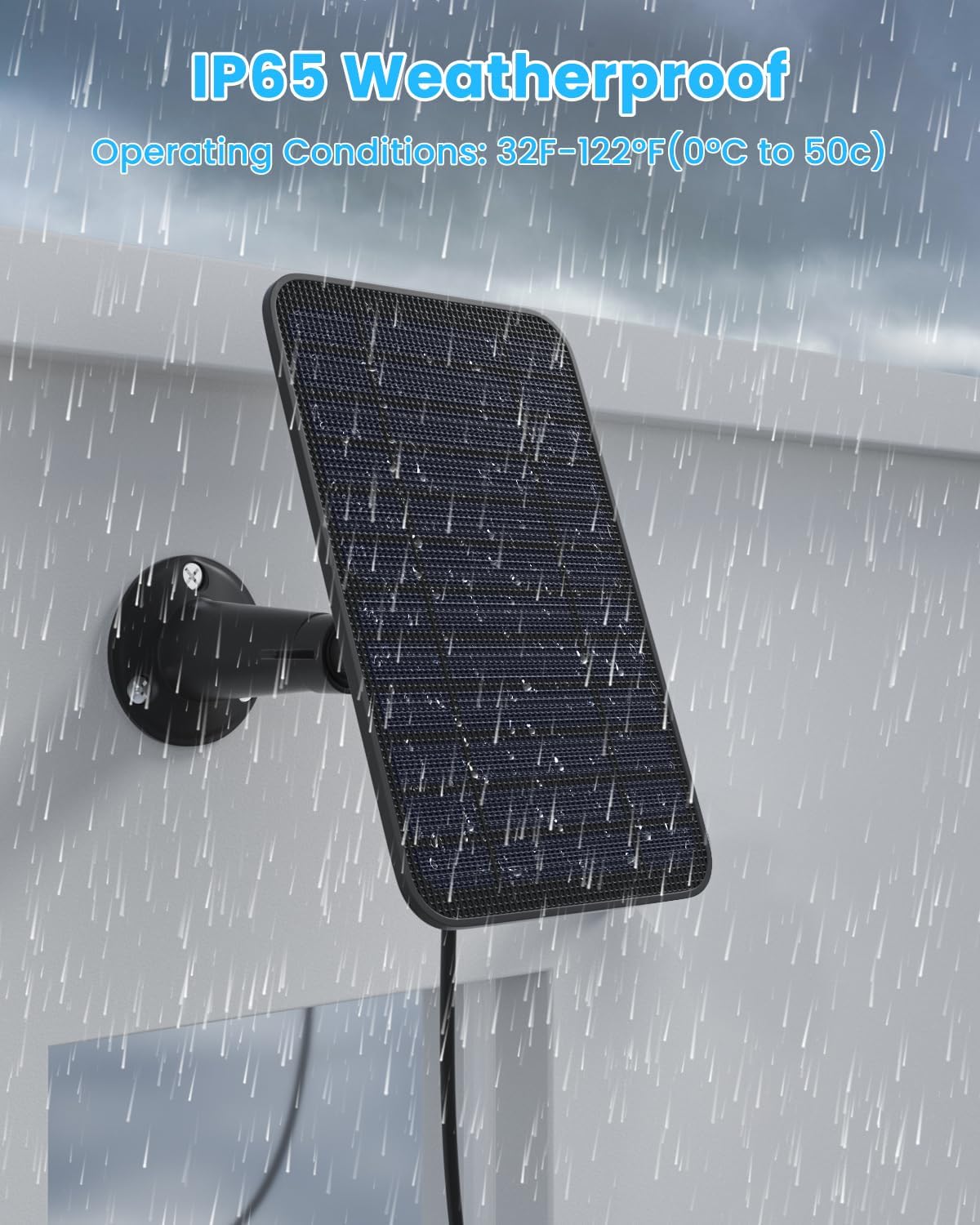 5W Solar Panel Compatible with Blink Outdoor 4(4th Gen)/Blink Outdoor(3rd Gen) XT3 & Blink XT2/XT Camera, Blink Solar Panel Charger with 13.1ft Cable Rubber Plug, IP65 Waterproof, Secure Mount, 1 Pack