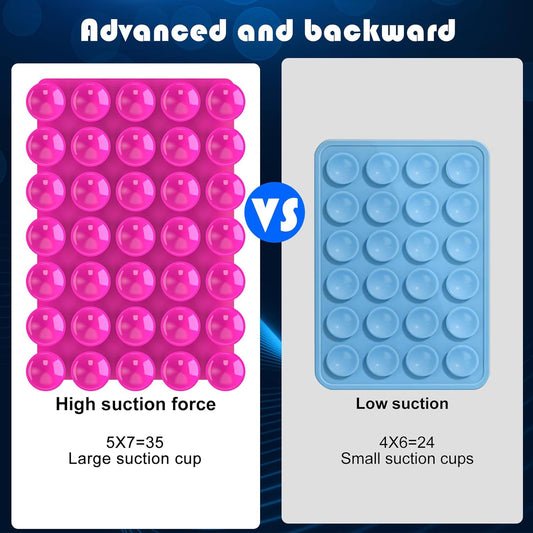 2024 Upgrade 2PCS Silicone Suction Cup Phone Case Adhesive Mount,Adhesive Grip, Sticky Suction Cup Phone Holder & Suction Phone case Holder TikTok & Selfies (Hot Pink, 5x7 Single Sided)