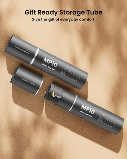 ProtoArc Leather Desk Mat, Large Mouse Pad- 31.5×15.8 inch, Non-Slip PU Leather Desk Pad Protector, Premium Desktop Mat for Computer, Keyboard and Mouse, Gray