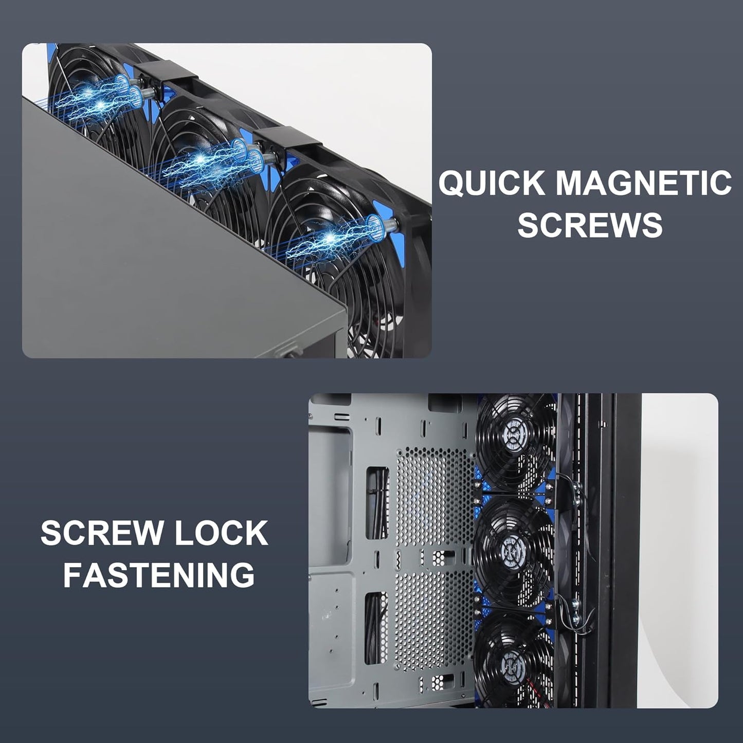 120mmx3 360mm Adjustable Computer PC Vent Fans 3-12V Speed Controller for Chicken Coop Rack Space Window Wall Cabinet Server Mining Rig Exhaust Cooling