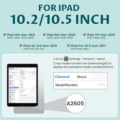 OYEEICE for iPad 9th Generation Case with Keyboard - Detachable Backlit Keyboard - 360 Rotatable Cover with Pencil Holder for iPad 9th/8th/7th Gen, iPad Air 3rd Gen & iPad Pro 10.5" - Teal