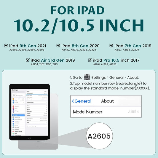 OYEEICE for iPad 9th Generation Case with Keyboard - Detachable Backlit Keyboard - 360 Rotatable Cover with Pencil Holder for iPad 9th/8th/7th Gen, iPad Air 3rd Gen & iPad Pro 10.5" - Teal