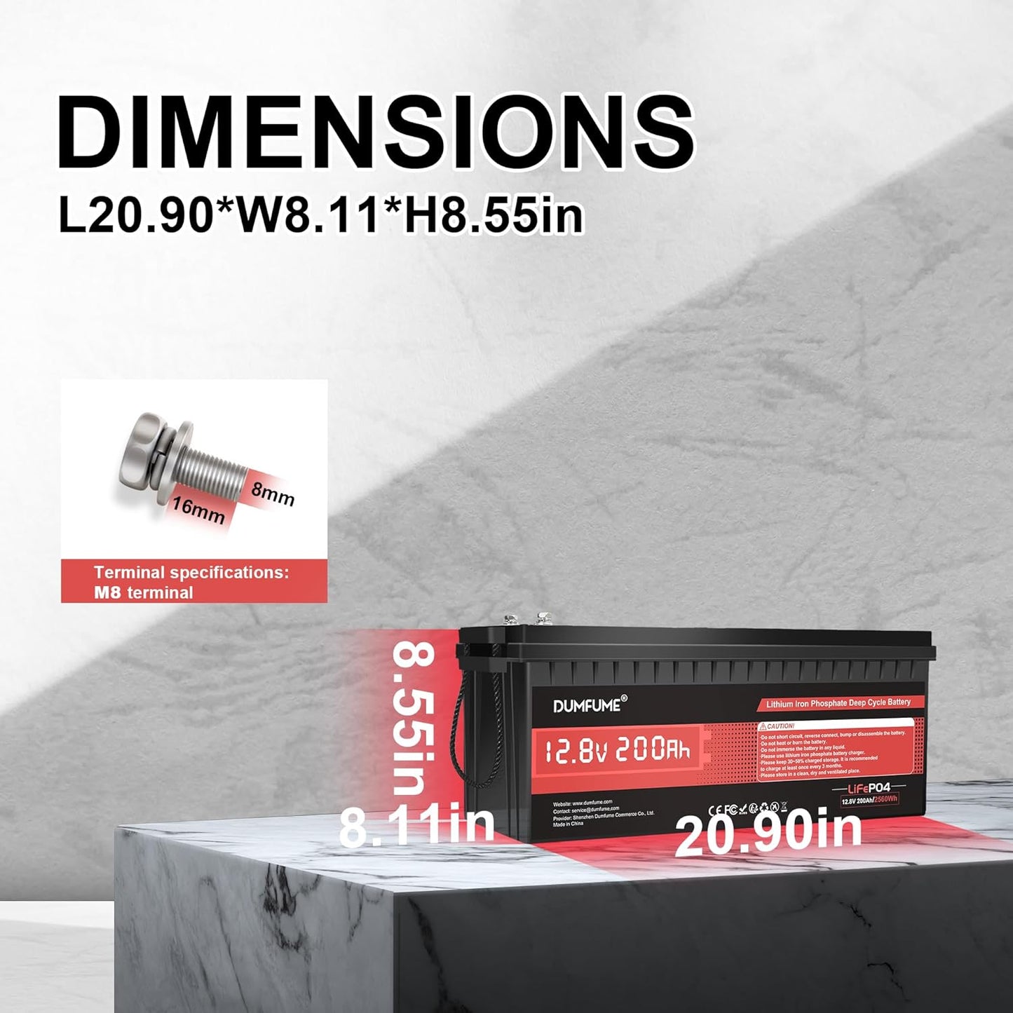 12V 200Ah LiFePO4 Lithium Battery,2560Wh Capacity,Built-in 200A BMS, 15000+ Cycles,10-Year Lifespan, Ideal for RV, Solar Energy Storage,Trolling Motor and Off-Grid Camping