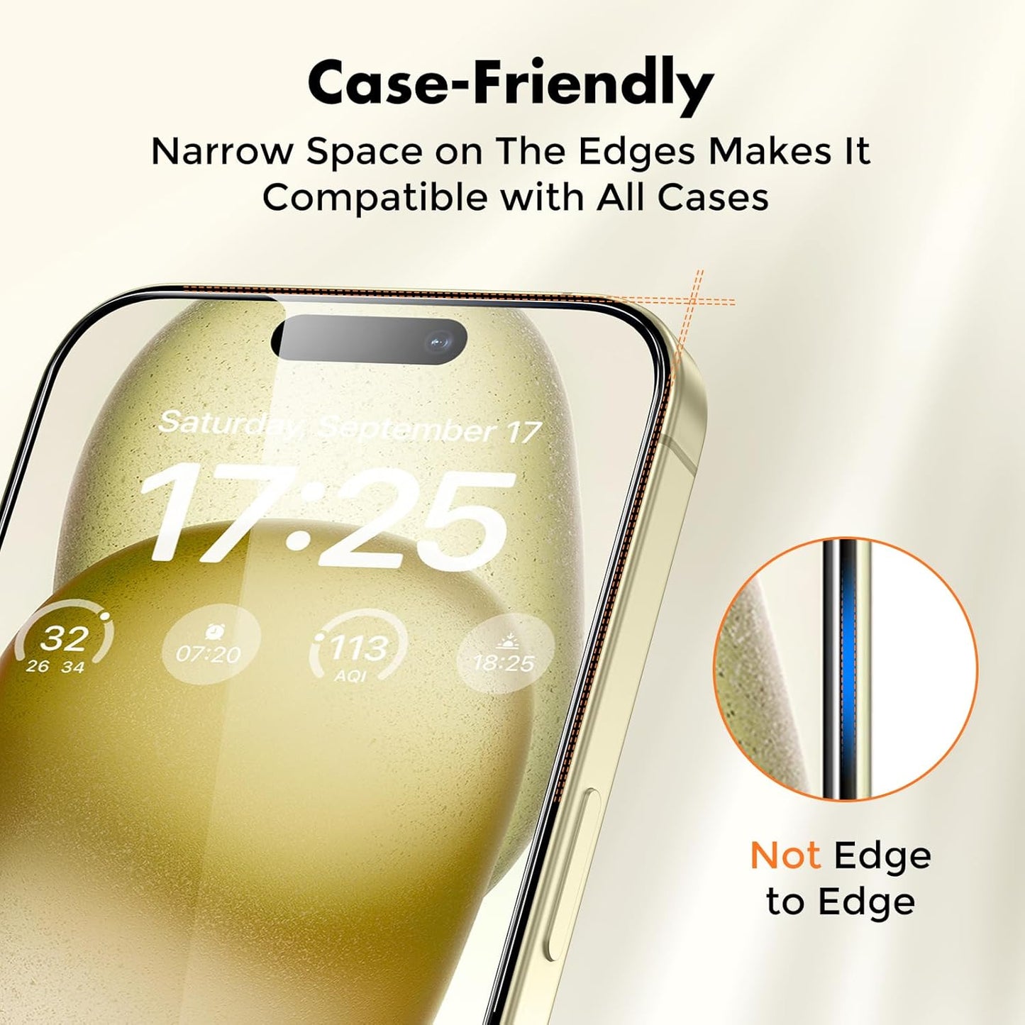 UNBREAKcable 2-Pack Screen Protector for iPhone 16 / iPhone 15, Double Shatterproof Tempered Glass [Easy Installation] [9H Hardness] [99.99% HD Clear] [Case Friendly] for iPhone 6.1 inch