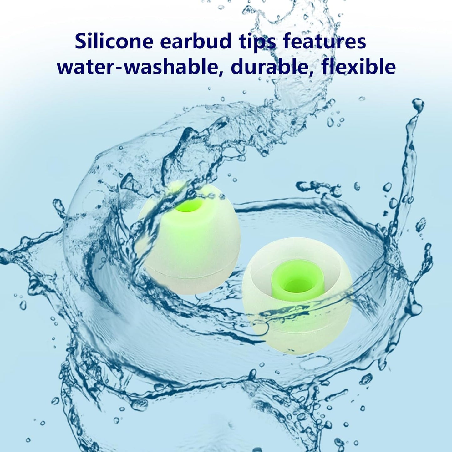 Earbud Replacement Tips Silicone Earbud Tips Earbud Covers Fit for in-Ear Headphones (Inner Hole 3.8mm -5.1mm) Earbud Rubber Tips Eartips 9 Pairs S/M/L