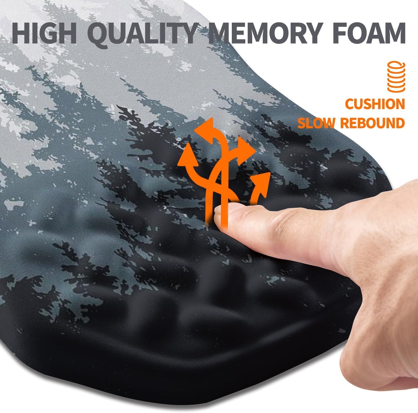 Ergonomic Slope Mouse Pad Wrist Support, Wrist Rest Mousepad for Carpal Tunnel Pain Relief with Massage Bulge and Slow Rebound Memory Foam (12x8 inch, Forest)