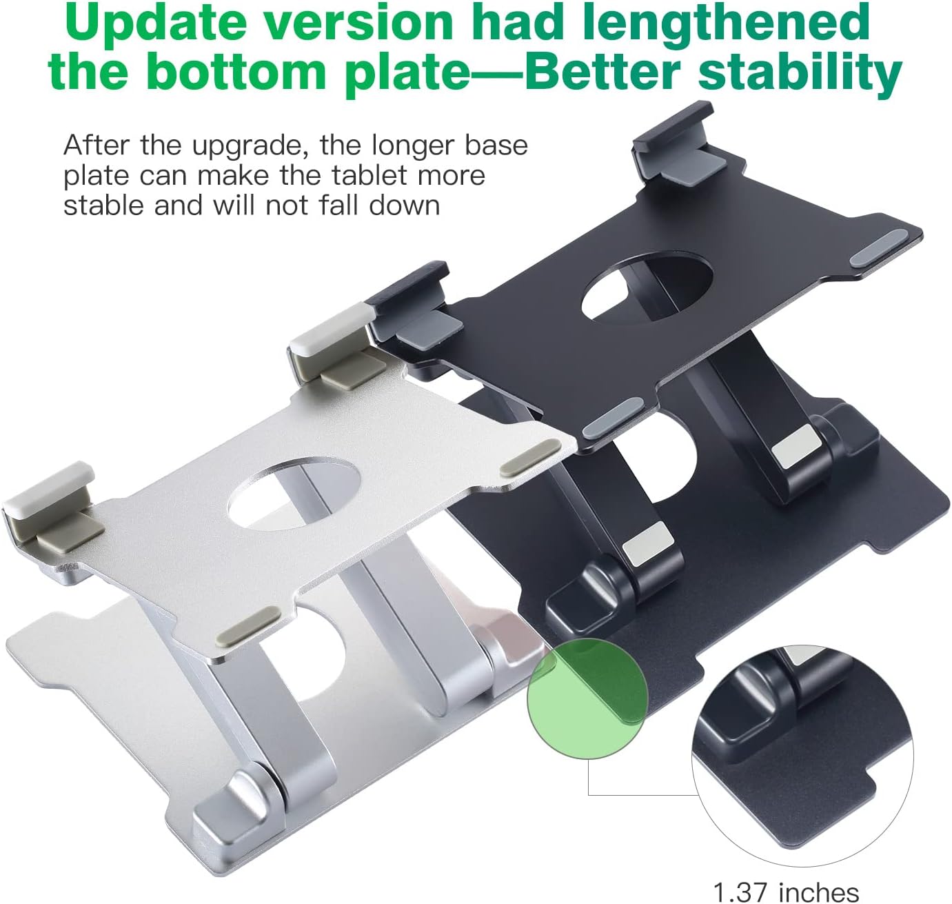 KABCON Tablet Stand,Adjustable Drawing Holder Eye-Level Aluminum Solid Stand for Desk, Portable Monitor, iPad Pro 9.7 10.5 Air Mini,Microsoft Surface Pro,Tab-Up to 15''