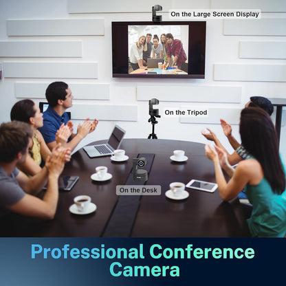 USB C Webcam PTZ Webcam, 4K Streaming Web Camera with Folded Bracket, 3X Digital Zoom with Remote Control, One Click Mute for Privacy Protection, Works with Zoom,OBS,TikTok,YouTube,etc