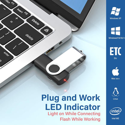 Flash Drives 4GB 20 Pack, Wooolken USB 2.0 Thumb Drives with Keychains Memory Stick USB Drive Pendrive for PC Laptop Computer (Mixcolors)