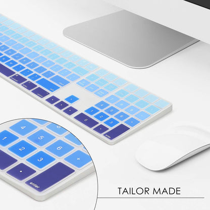 Allinside Ombre Blue Cover for Apple iMac Magic Wireless Keyboard with Numeric Keypad MQ052LL/A A1843 US Layout