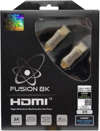 HDMI 2.1 Certified Cable Supports 10K 8K @60Hz and 4K @120Hz Compatible with All TVs, BluRay, Xbox Series X, PS5 (3 Feet)