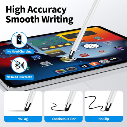 Stylus Pen for Touchscreen,5 PCS Stylus,Stylus 2-in-1 High Sensitivity Precision Suitable for All Touch Screens of iPhone/ipad/Android Tablet(White)