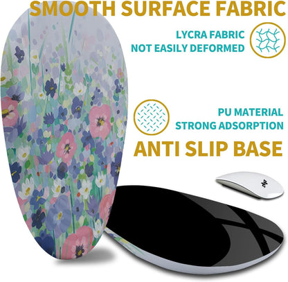 Hokafenle Ergonomic Mouse Pad Wrist Support with Stepped-Wedge Design, Wrist Rest Pain Relief Mousepad Filled with Memory Foam, Carpal Tunnel Mousepad for Wireless Mouse(12x8 inch, Painting Flowers)