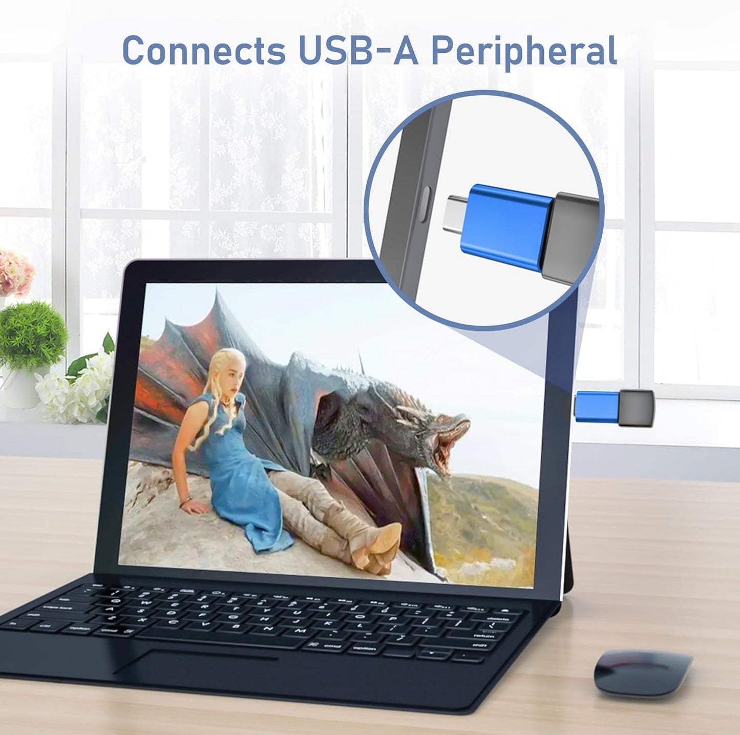 Basesailor USB C to USB Adapter 3Pack,USBC Male to USBA 3.0 Female OTG Adapter,Type C Thunderbolt 3/4 Converter for iPhone 16 15 Max,MacBook Pro Air,Mac,iPad,Microsoft Surface,Samsung Galaxy S25