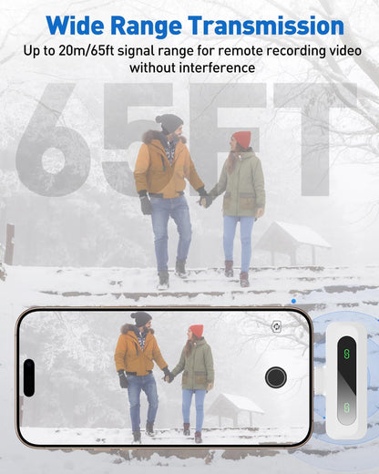 USB C Lavalier Microphone Wireless Mini Mic for Type-C Android Phone/Tablet/PC Video Recording Clip-on Mics with Rotatable Clip&Denoise Recording, Ideal for Vlog Tiktok YouTube Content Creator, White